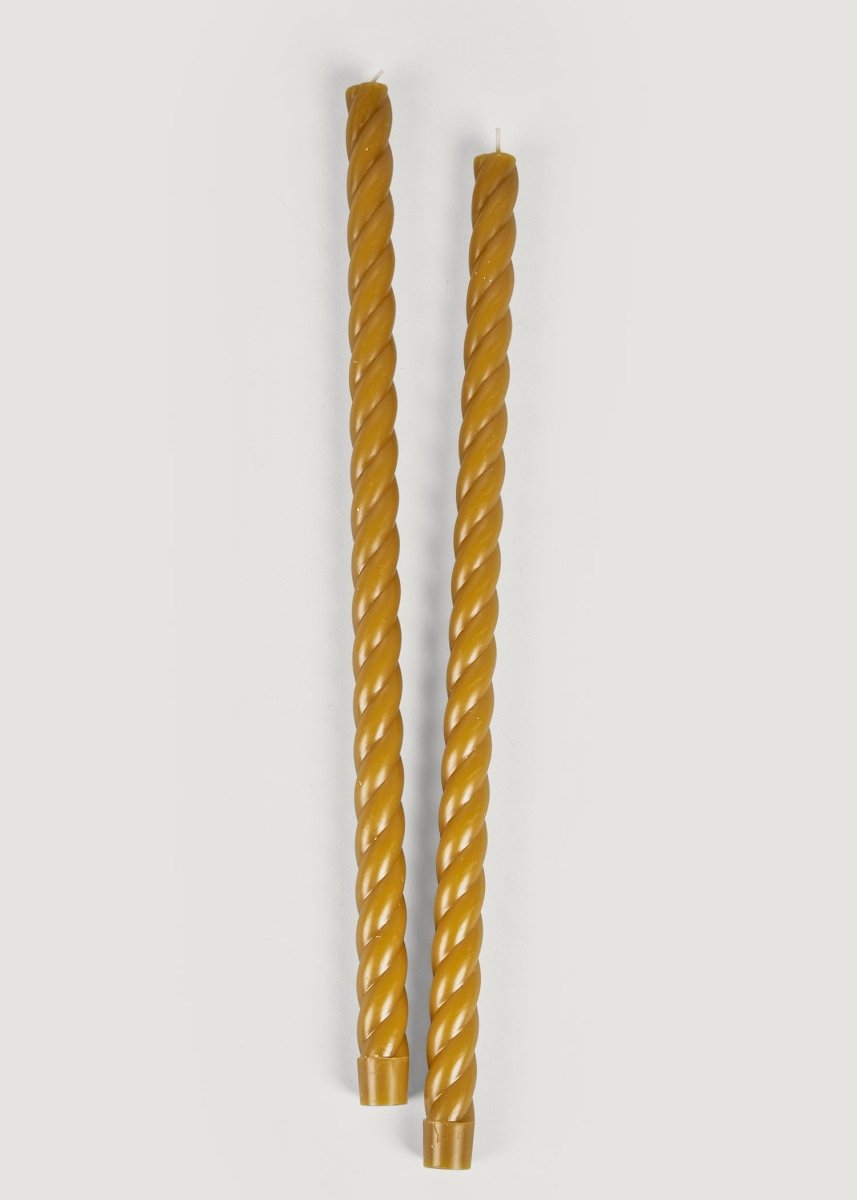 The Floral Society Rope Taper Candles in Caramel Hue, 18