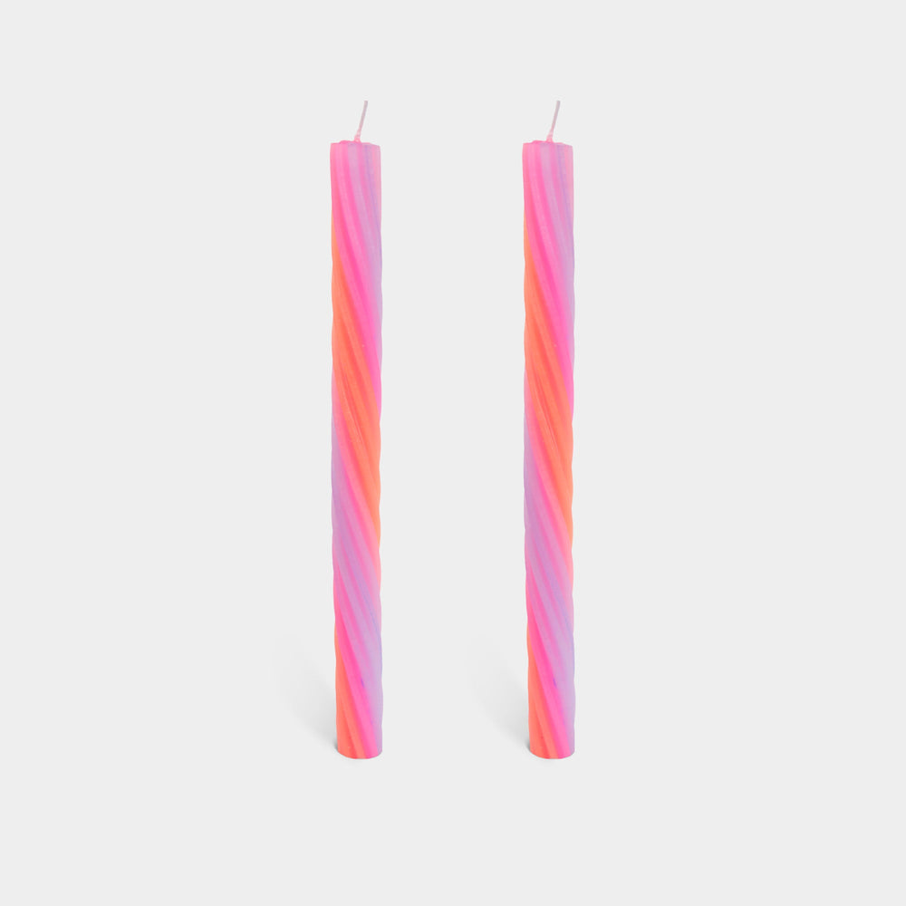 Rope Candles, Orange - 2 pack