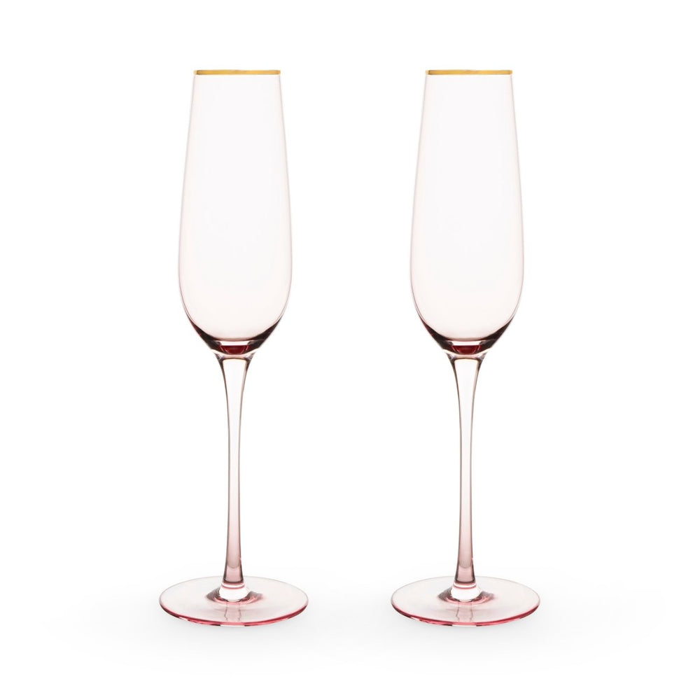 Twine Living Rose Crystal Champagne Flutes, Set of 2 - lily & onyx