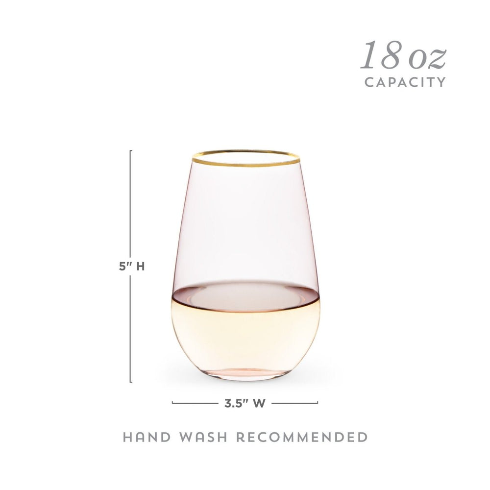 
                      
                        Twine Living Rose Crystal Stemless Wine Glass, Set of 2 - lily & onyx
                      
                    