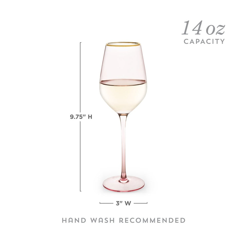 
                      
                        Twine Living Rose Crystal White Wine Glass, Set of 2 - lily & onyx
                      
                    