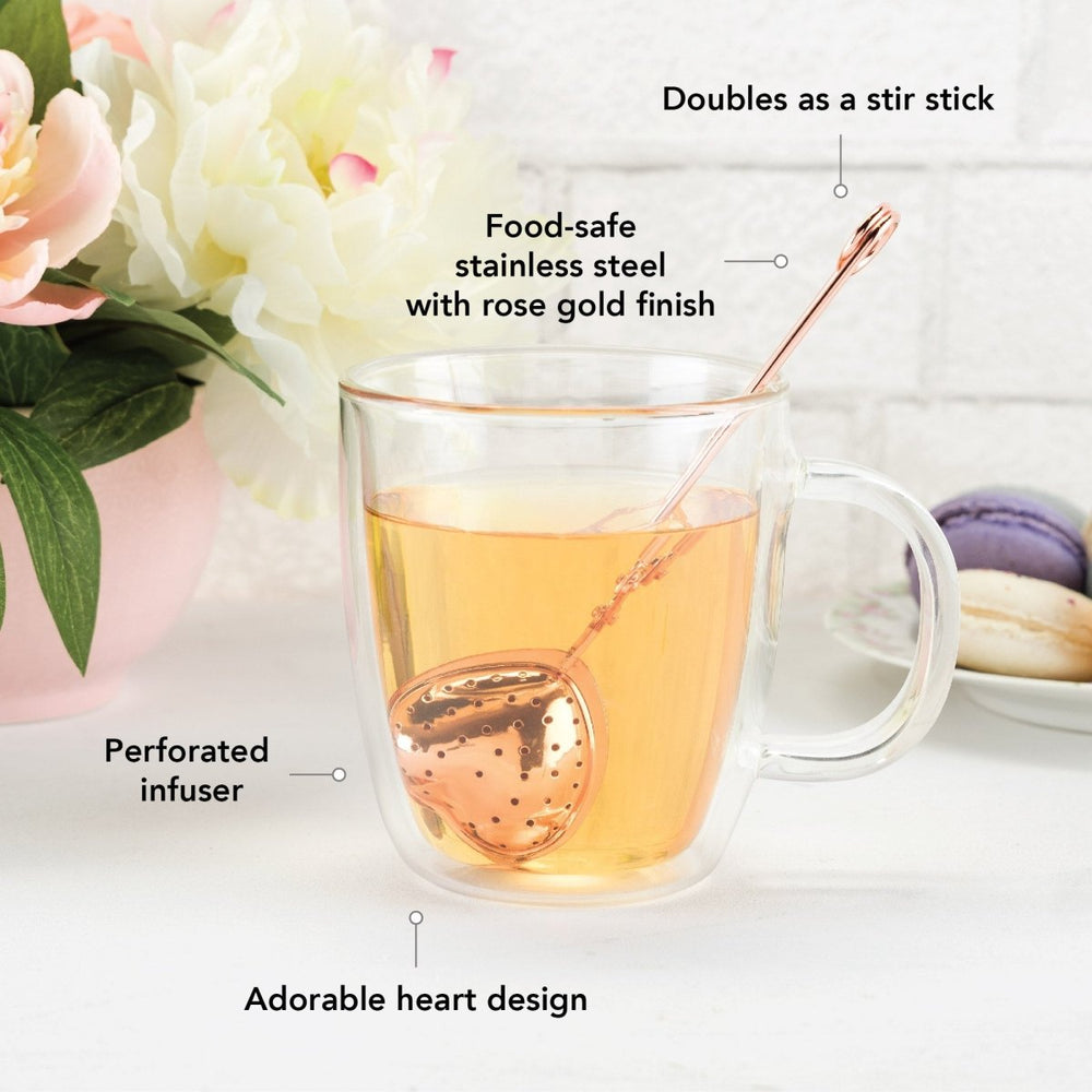 
                      
                        Pinky Up Tea Rose Gold Heart Tea Infuser - lily & onyx
                      
                    