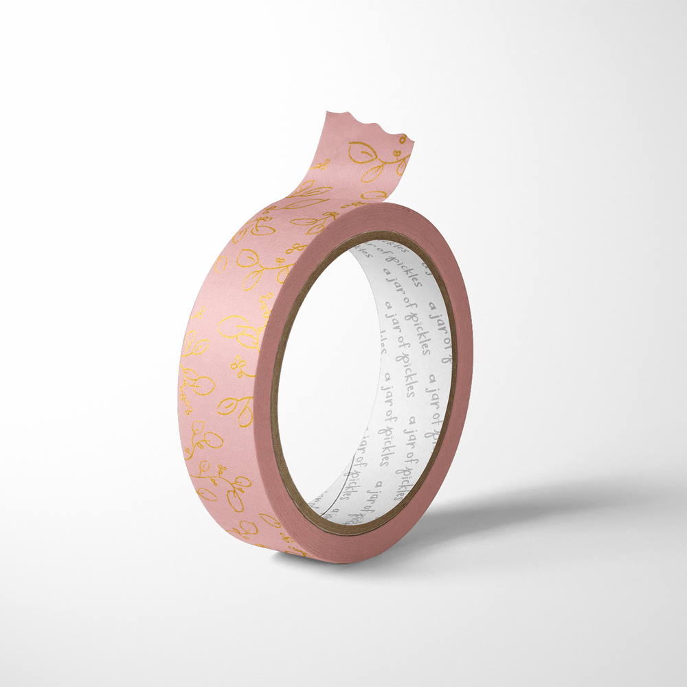 A Jar of Pickles Rose Pink Gold Foil Floral Washi Tape - lily & onyx