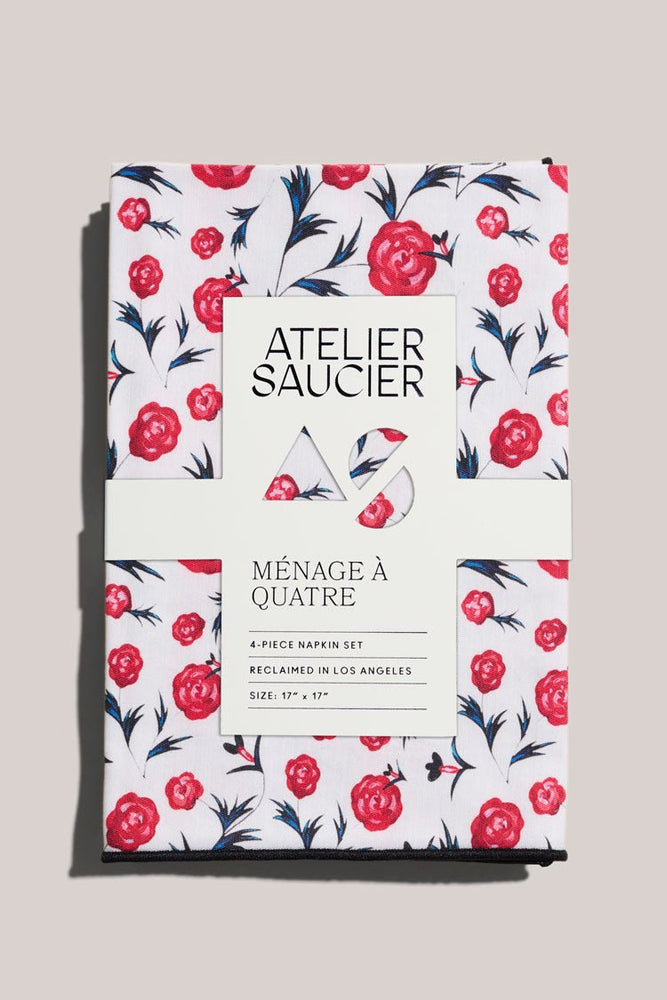 
                      
                        ATELIER SAUCIER Rose Rouge Napkins | Set of 4 - lily & onyx
                      
                    