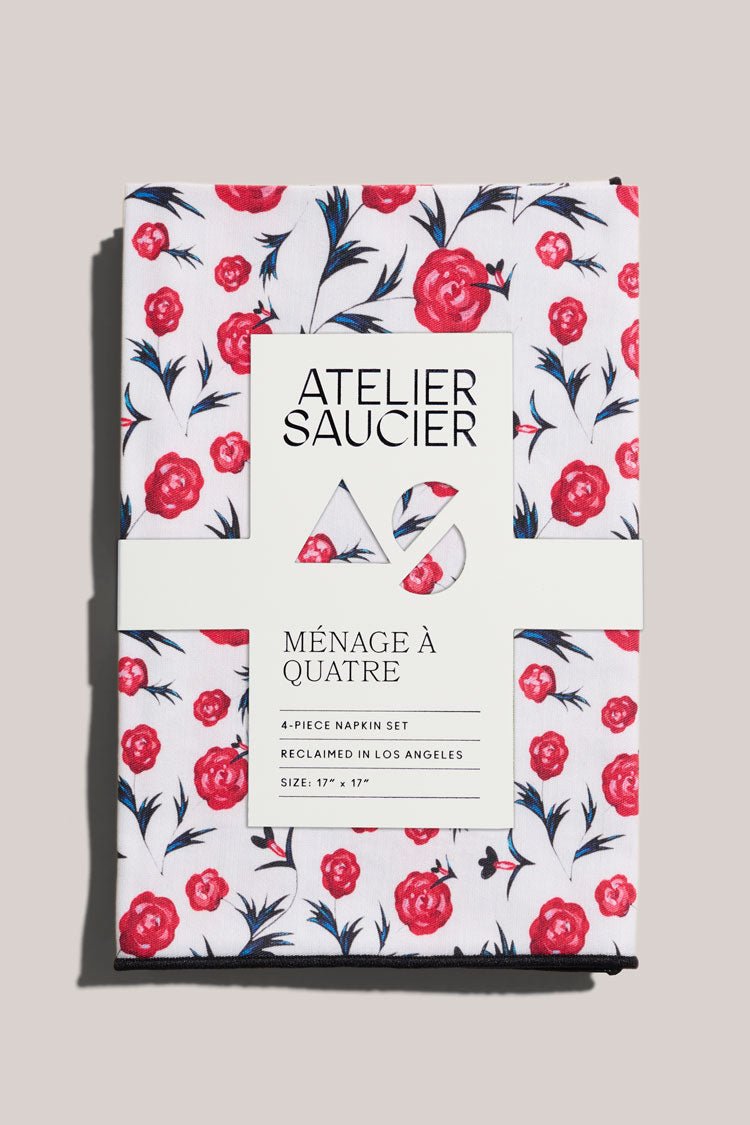 ATELIER SAUCIER Rose Rouge Napkins | Set of 4 - lily & onyx