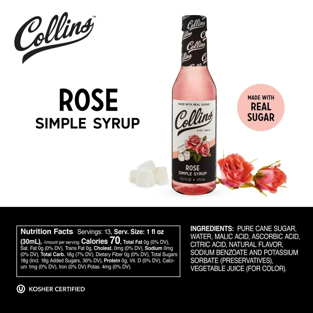 
                      
                        Collins Rose Simple Syrup, 12.7 oz - lily & onyx
                      
                    