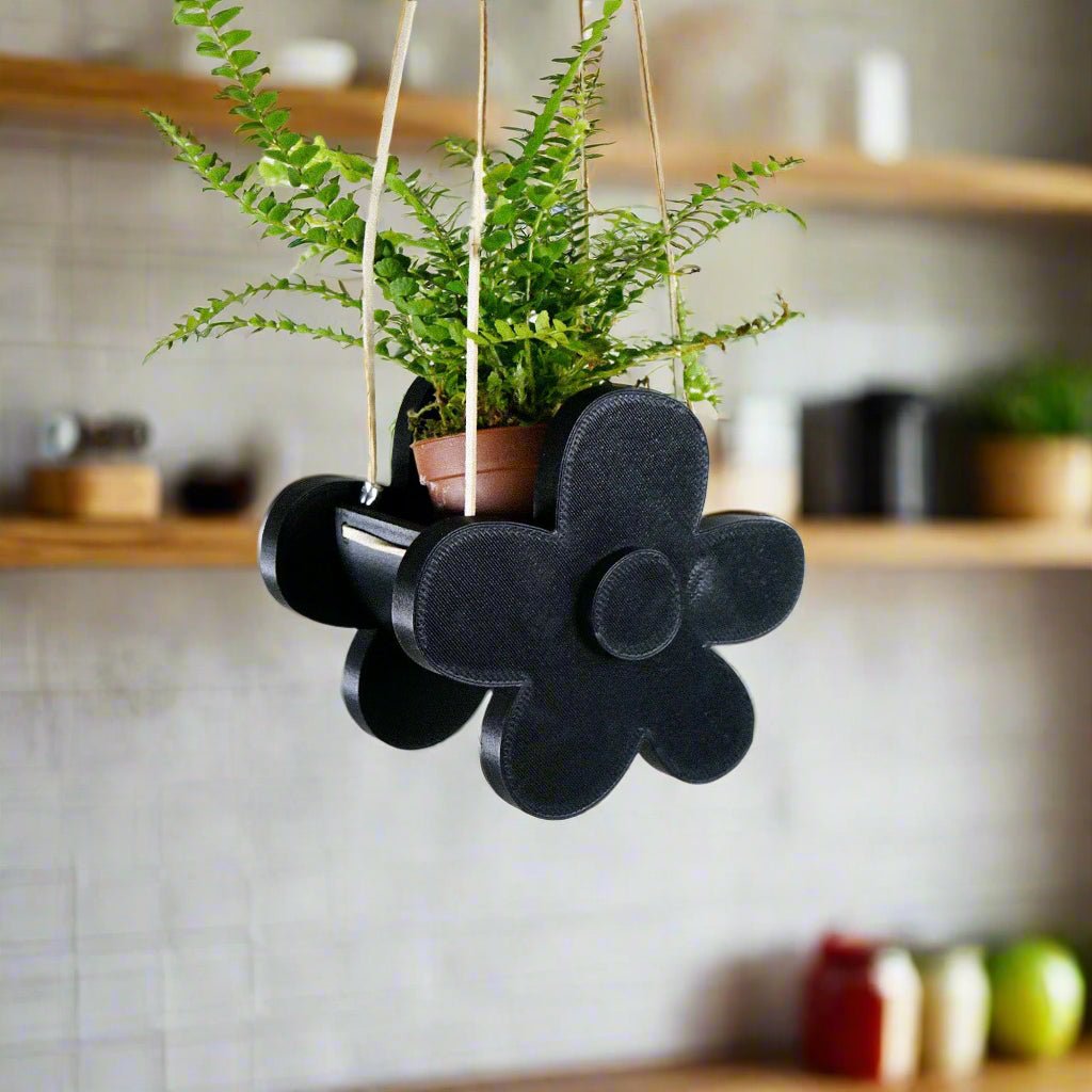 Rosebud HomeGoods 3D Printed Daisy Hanging Planter - Eco - Friendly Bio - Plastic