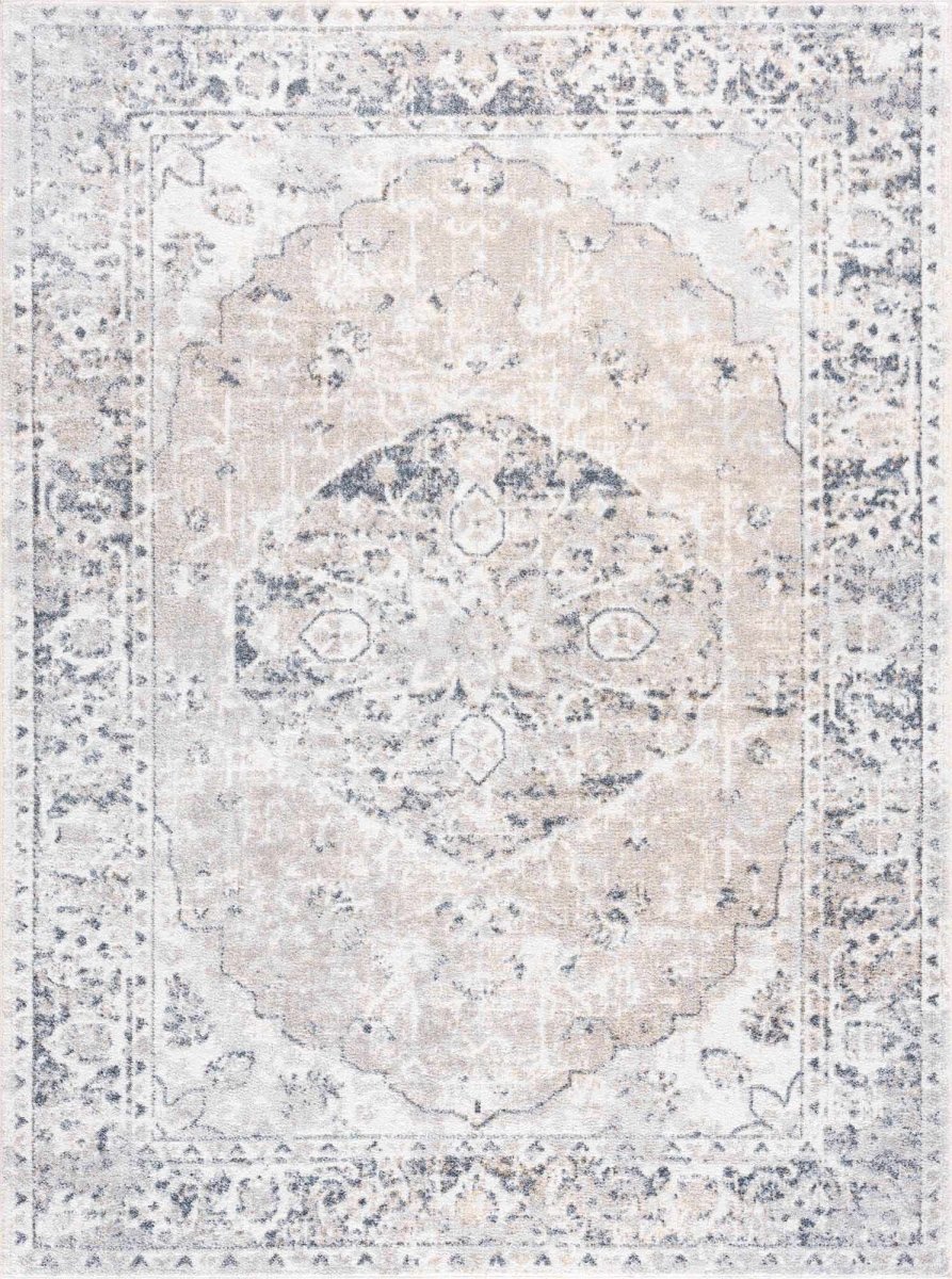 Hauteloom Rudo Cream Washable Area Rug - lily & onyx