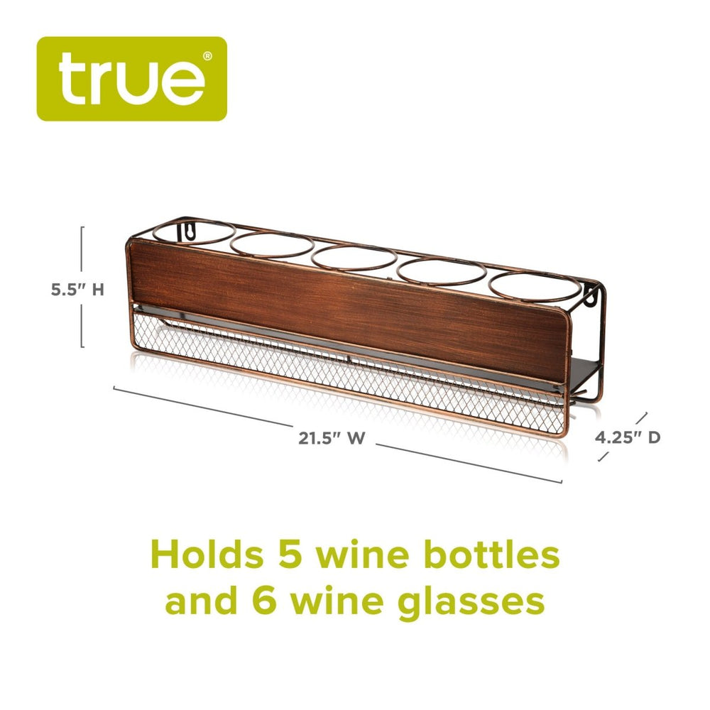 
                      
                        True Rustic 5 - Bottle Wine Shelf - lily & onyx
                      
                    
