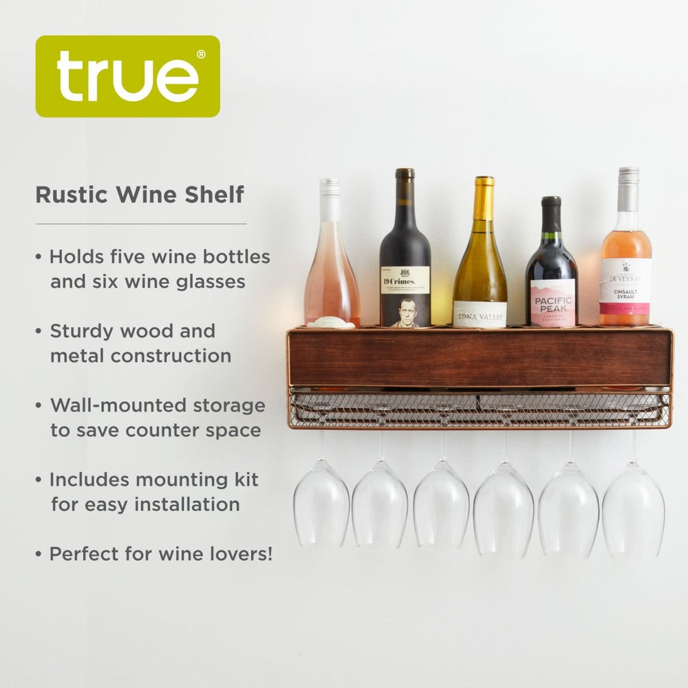 
                      
                        True Rustic 5 - Bottle Wine Shelf - lily & onyx
                      
                    