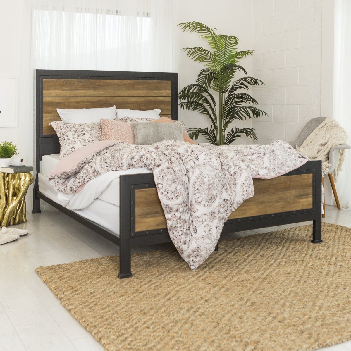 Walker Edison Rustic Home Queen Bed - lily & onyx