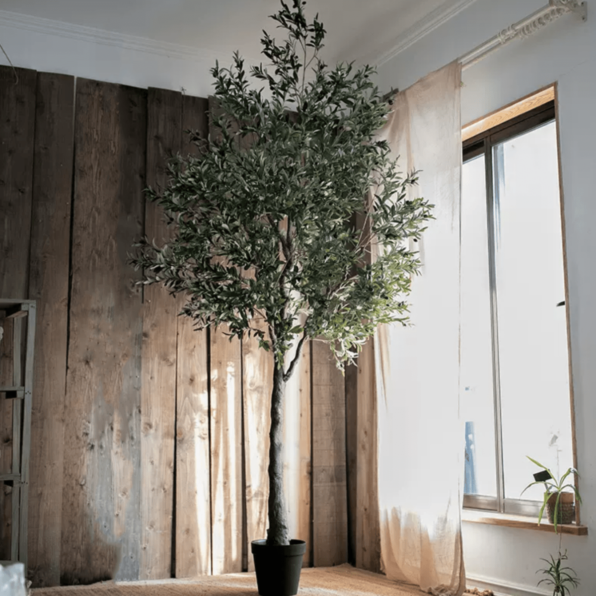 Rustic Reach 10ft Artificial Olive Tree - Silk Foliage Commercial Grade Indoor Plant