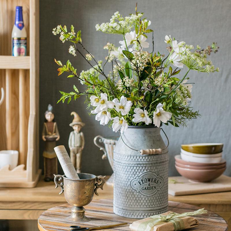 Rustic Reach 24" White Silk Daisy Bouquet - Handmade Artificial Spring Flowers