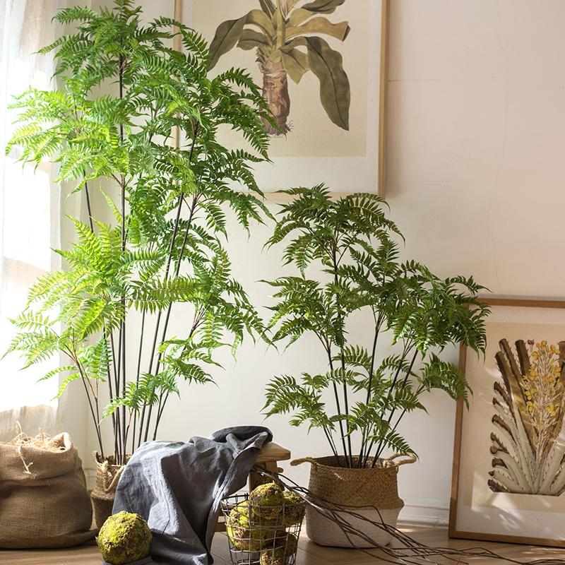 Rustic Reach 5ft Artificial Fern Tree - Silk Faux Plant with Weighted Pot