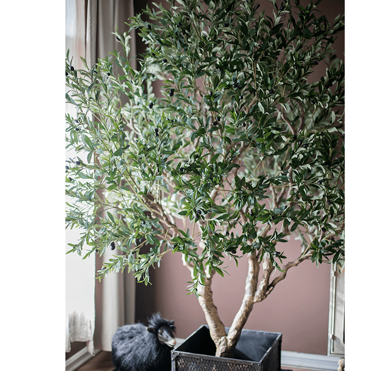 Rustic Reach 90" Handmade Silk Olive Tree - Extra Large Artificial Indoor Plant