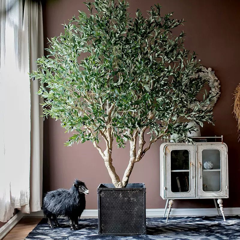 Rustic Reach 90" Handmade Silk Olive Tree - Extra Large Artificial Indoor Plant