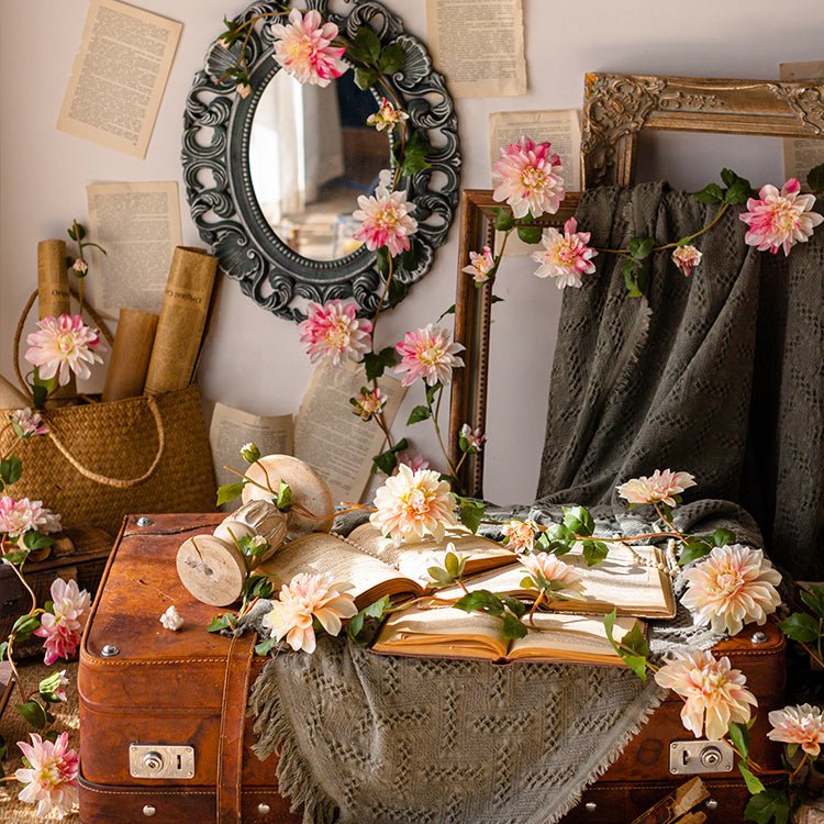 Rustic Reach Artificial Dahlia Flower Vine Garland 59" Long