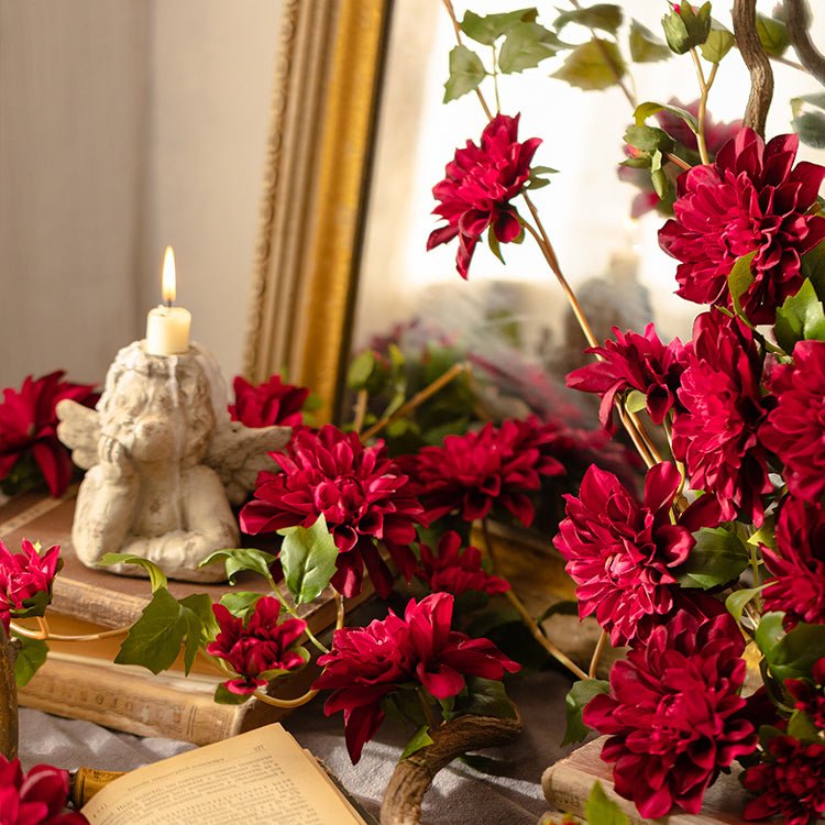 Rustic Reach Artificial Dahlia Flower Vine Garland 59" Long