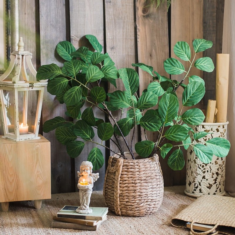 Rustic Reach Artificial Dans Leaf Stem 48.8" - Silk Faux Green Branch