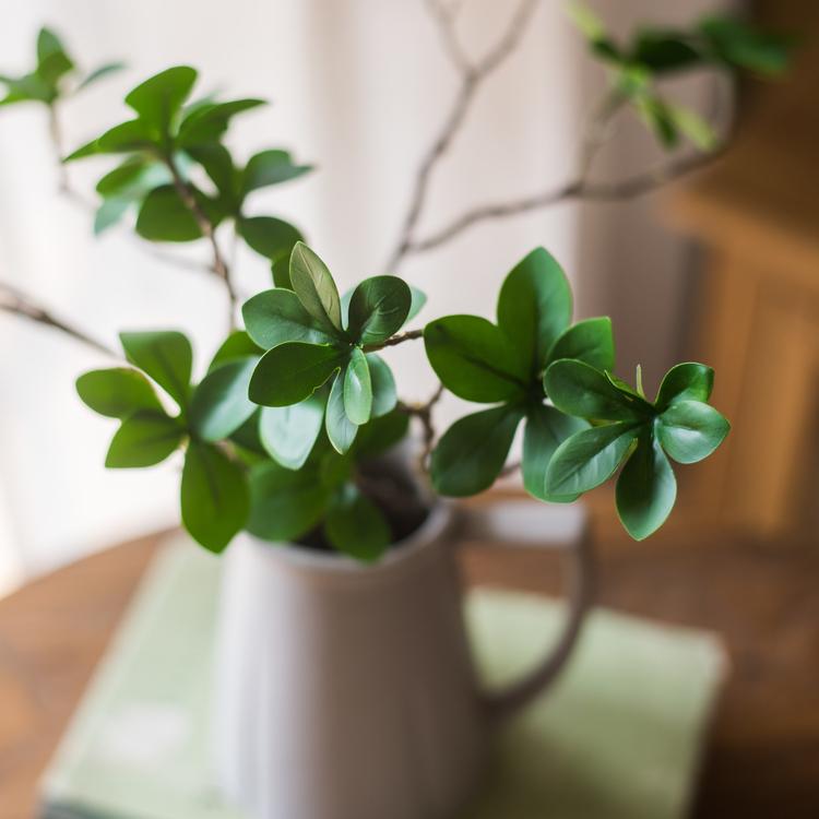 Rustic Reach Artificial Faux Small Japanese Zen Leaf Stem 18" Tall