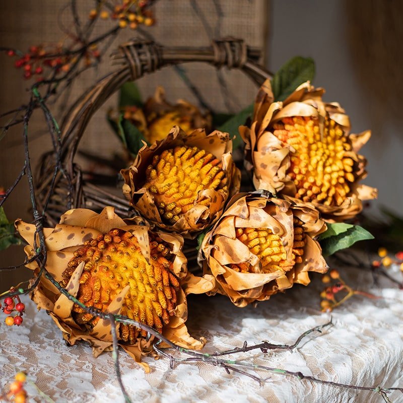 Rustic Reach Artificial Flannel Sunflower Stem