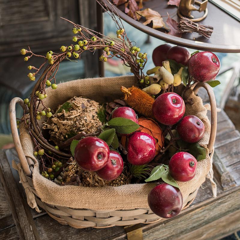 Rustic Reach Artificial Fruit Artificial Red Apple Stem 15" Tall