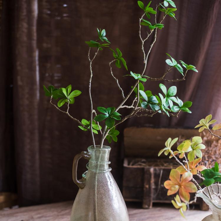 Rustic Reach Artificial Japanese Zen Leaf Stem 34" - Silk Green Faux Branch