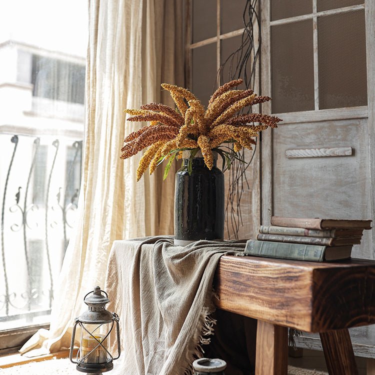 Rustic Reach Artificial Millet Bundle 19" - Handcrafted Faux Grain Stems