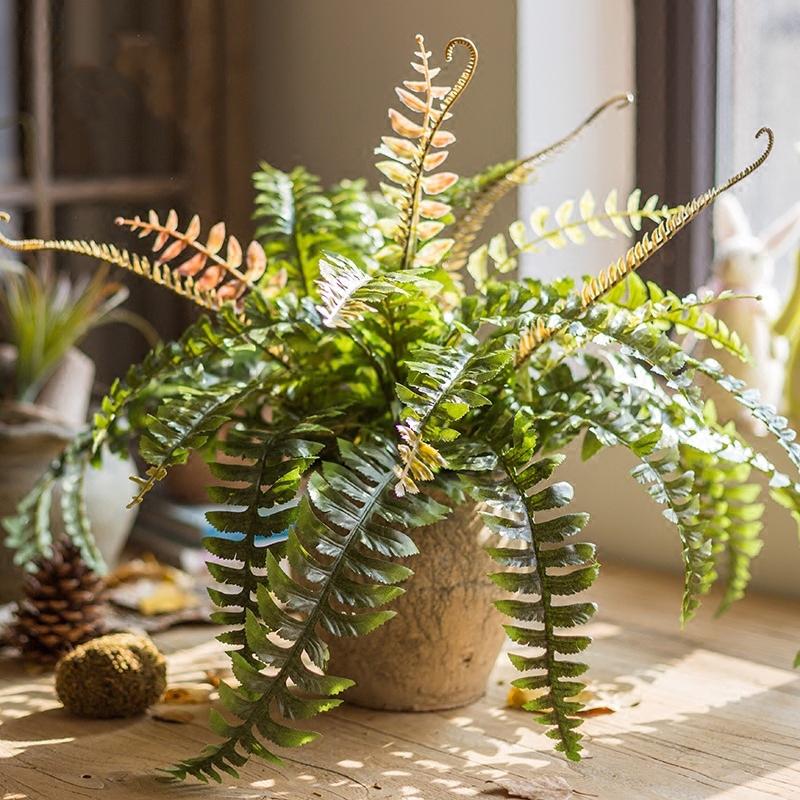 Rustic Reach Artificial Rock Fern Stem 22" - Silk Cloth Faux Greenery