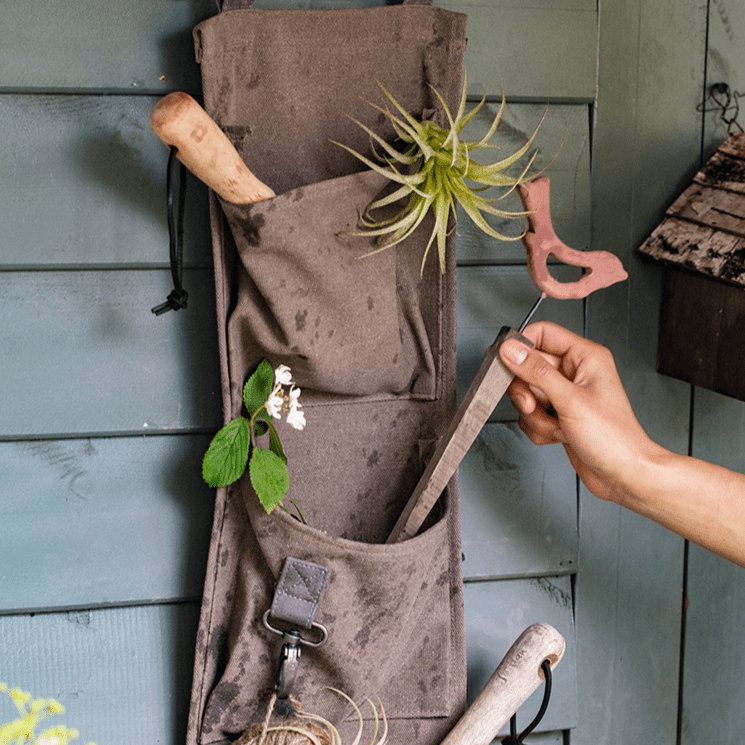 Rustic Reach Canvas Garden Tool Organizer - Brown 40" Multi - Pocket Wall Hanging