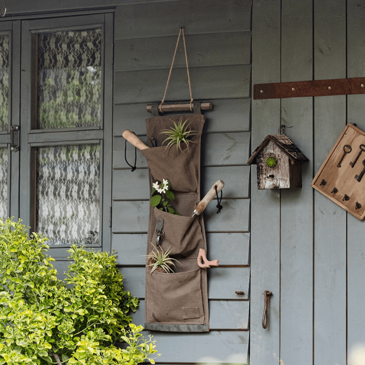 Rustic Reach Canvas Garden Tool Organizer - Brown 40" Multi - Pocket Wall Hanging