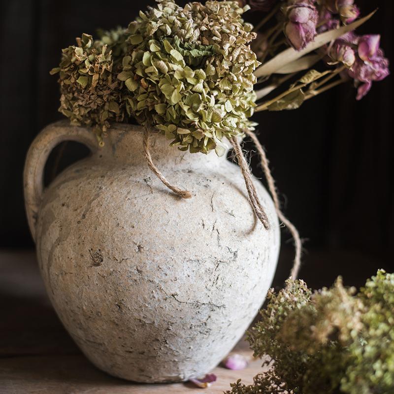 Rustic Reach Cement Pot Pompeii Style Handmade Art Amphora Vase Pot