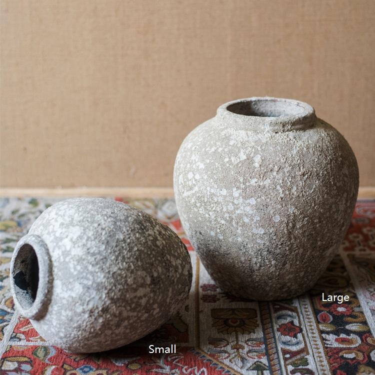 Rustic Reach Cement Pot Pompeii Style Handmade Art Jar Pot