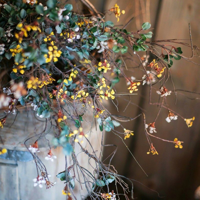 Rustic Reach Faux Artificial Colorful Baby's Breath Vine Stem 27" Tall Silk