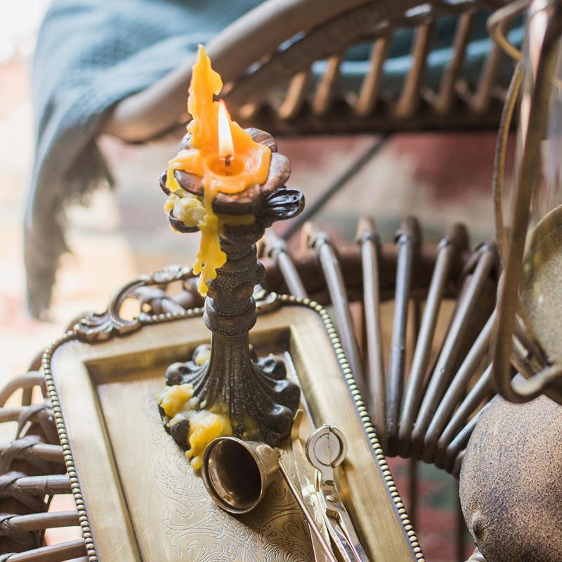 Rustic Reach French Candlestick Holder Set - Bronze Rust Resin, 3 Heights