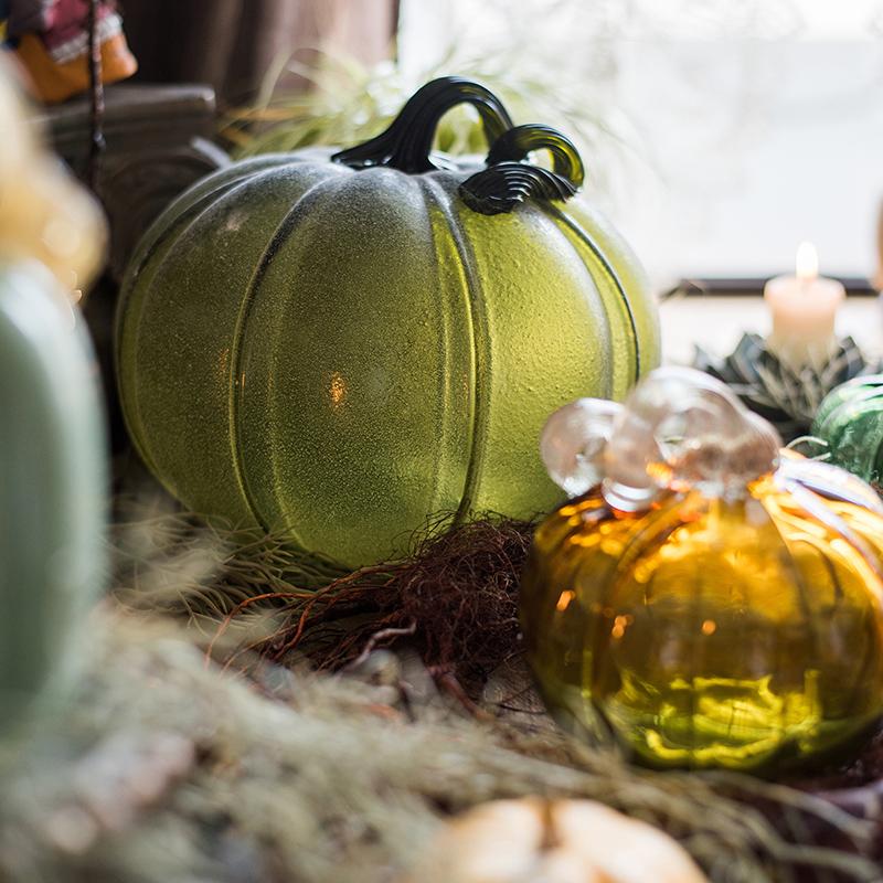 Rustic Reach Handblown Glass Pumpkin Decor - 6 Sizes Artisan Fall Accents