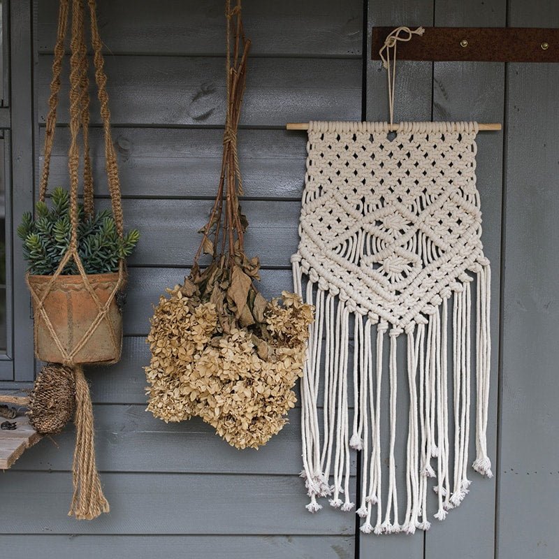 Rustic Reach Handmade Cotton Macrame Wall Hanging - Boho Tapestry 26.7"