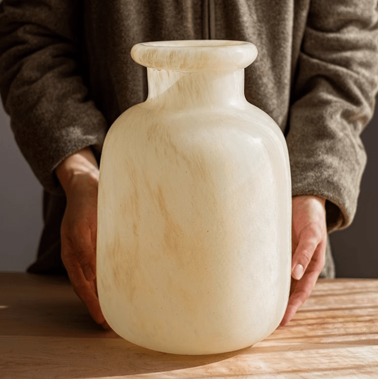 Rustic Reach Large Matte Frosted Glass Vase