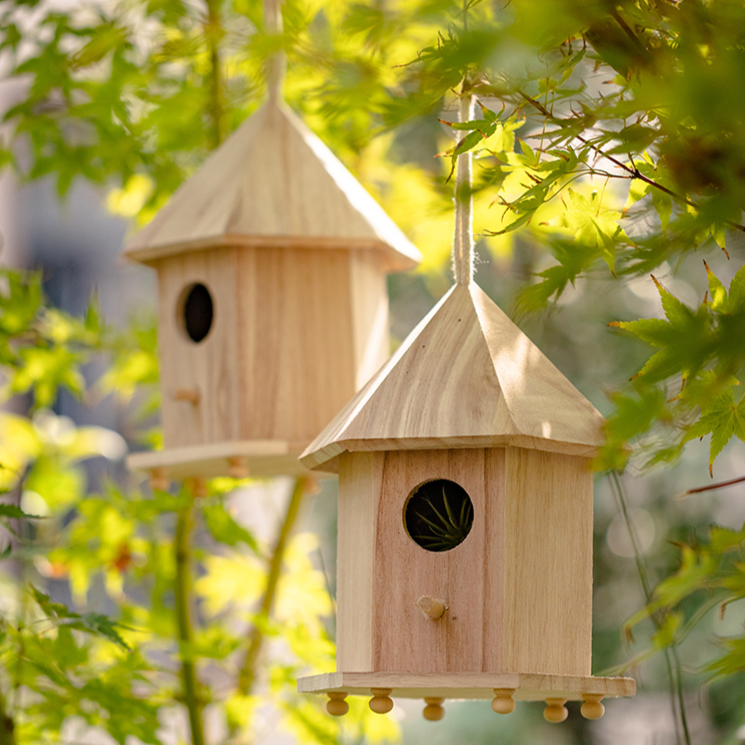 Rustic Reach Natural Solid Wood Bird's Nest