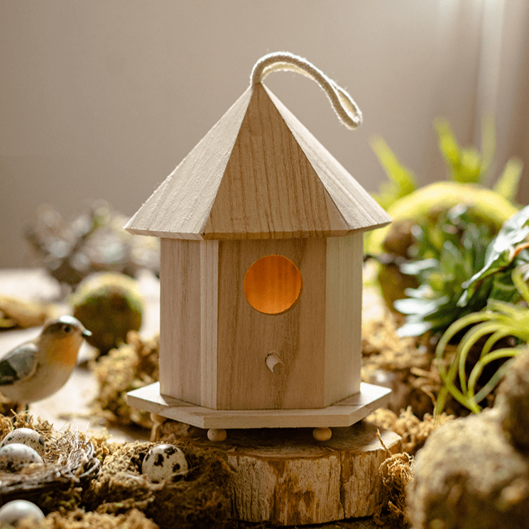 Rustic Reach Natural Solid Wood Bird's Nest
