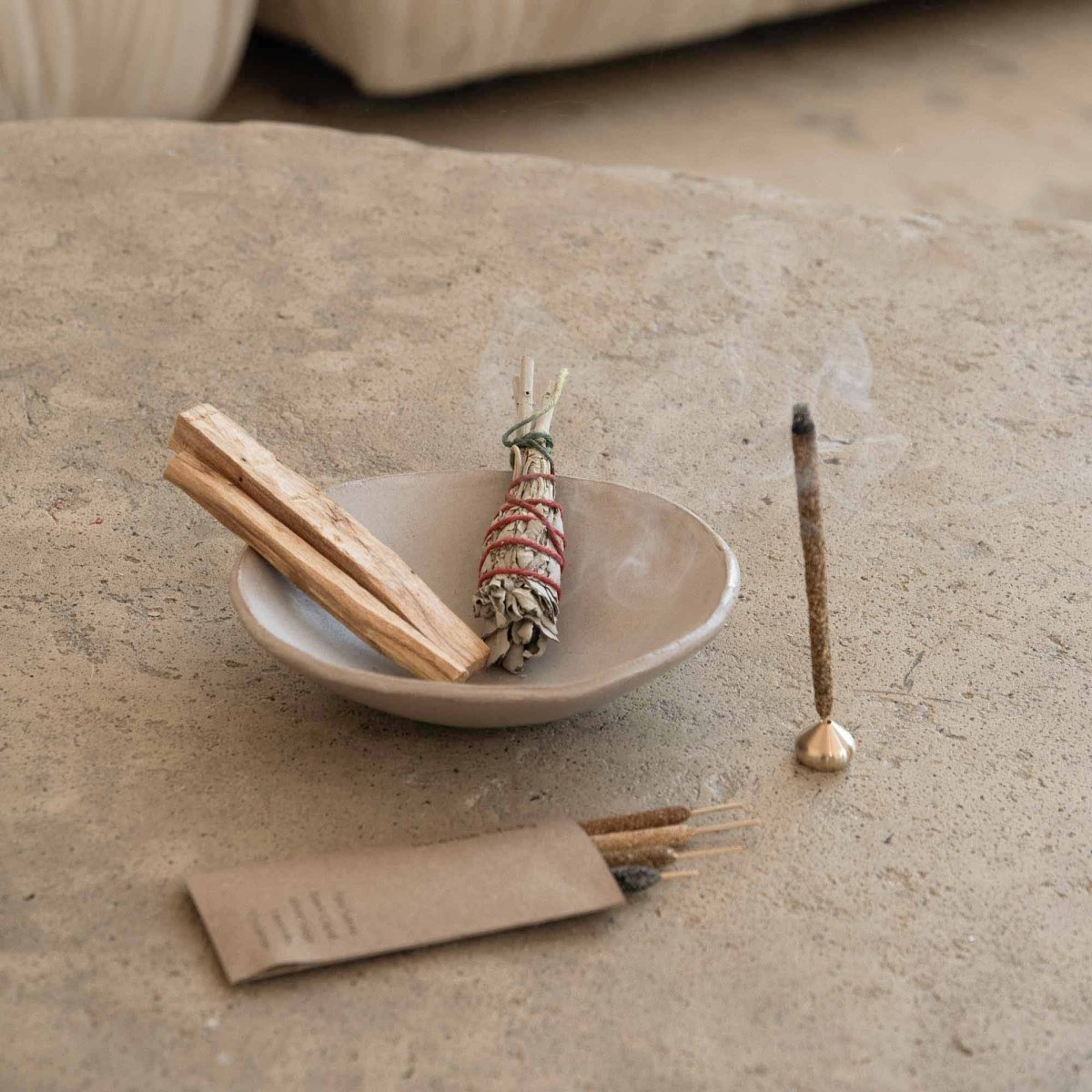 CEDAR AND MYRRH Sacred Burning Ritual Kit - Incense, Palo Santo & Sage - lily & onyx