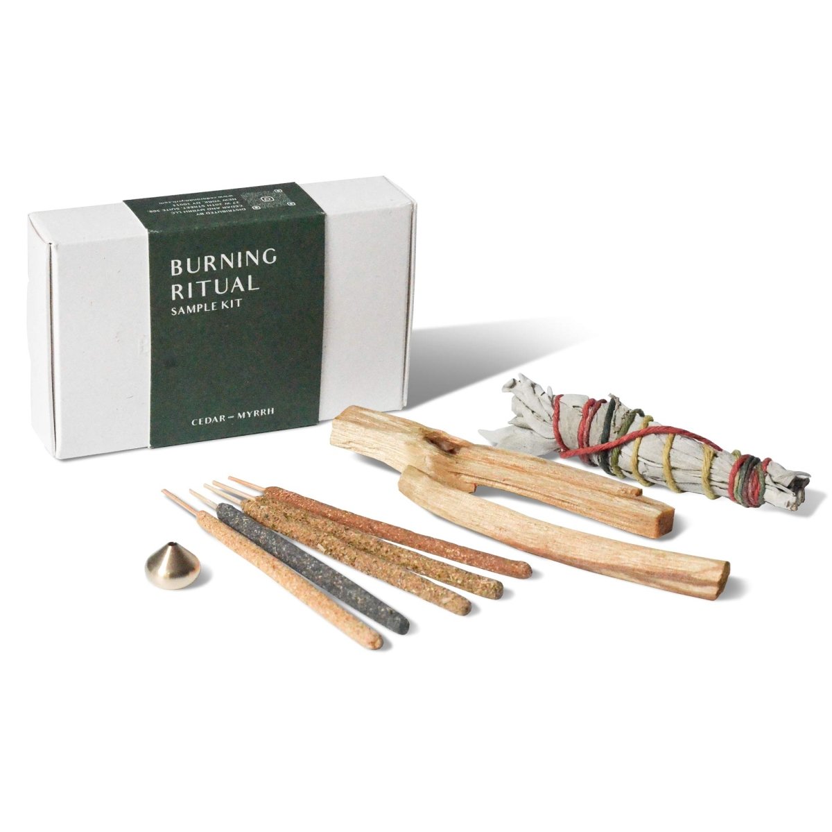 CEDAR AND MYRRH Sacred Burning Ritual Kit - Incense, Palo Santo & Sage - lily & onyx