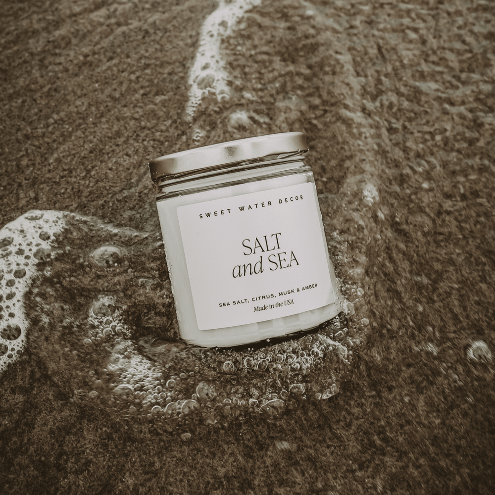 
                      
                        Sweet Water Decor Salt and Sea Soy Candle - Clear Jar - 9 oz - lily & onyx
                      
                    