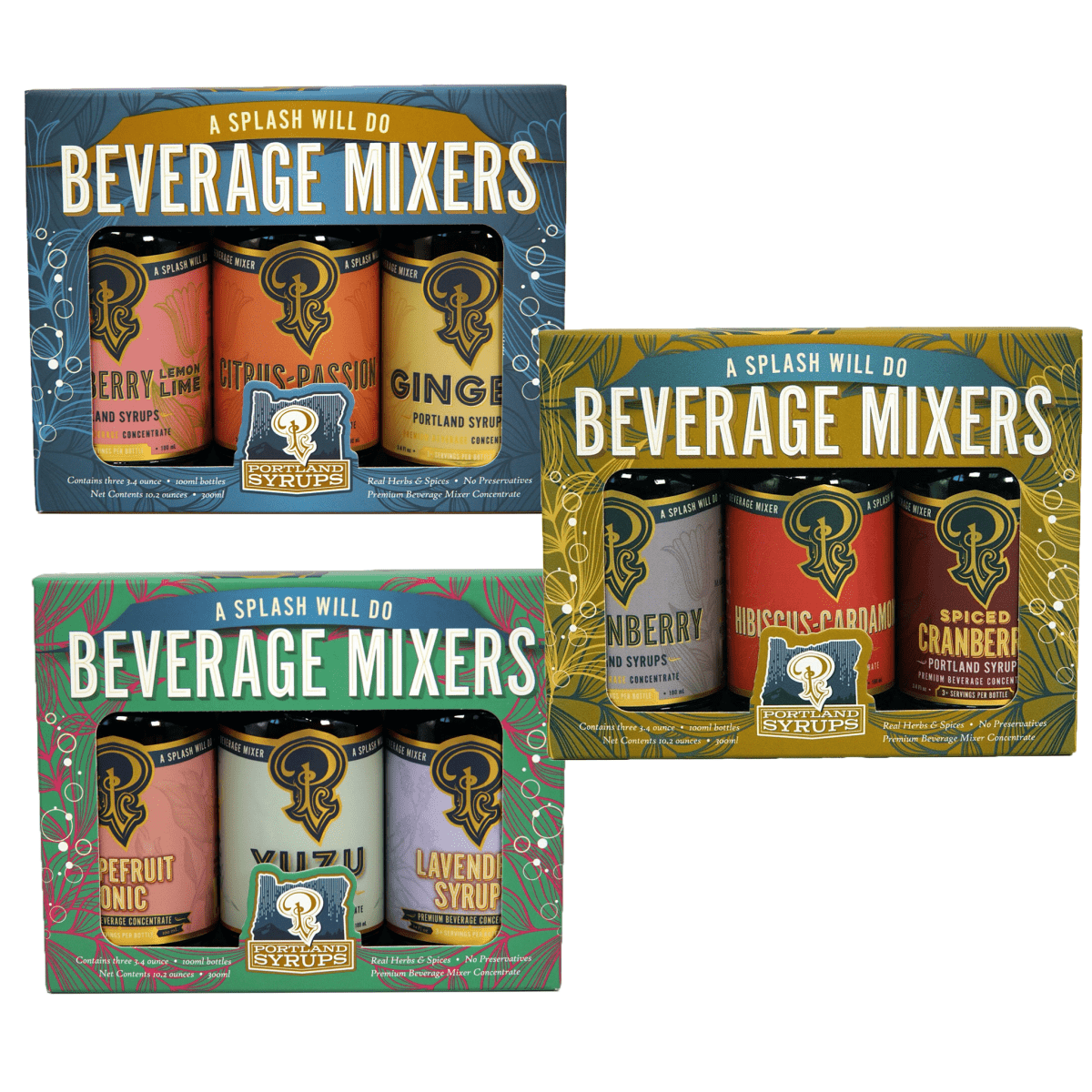 Portland Syrups Sampler Pack Trio - lily & onyx