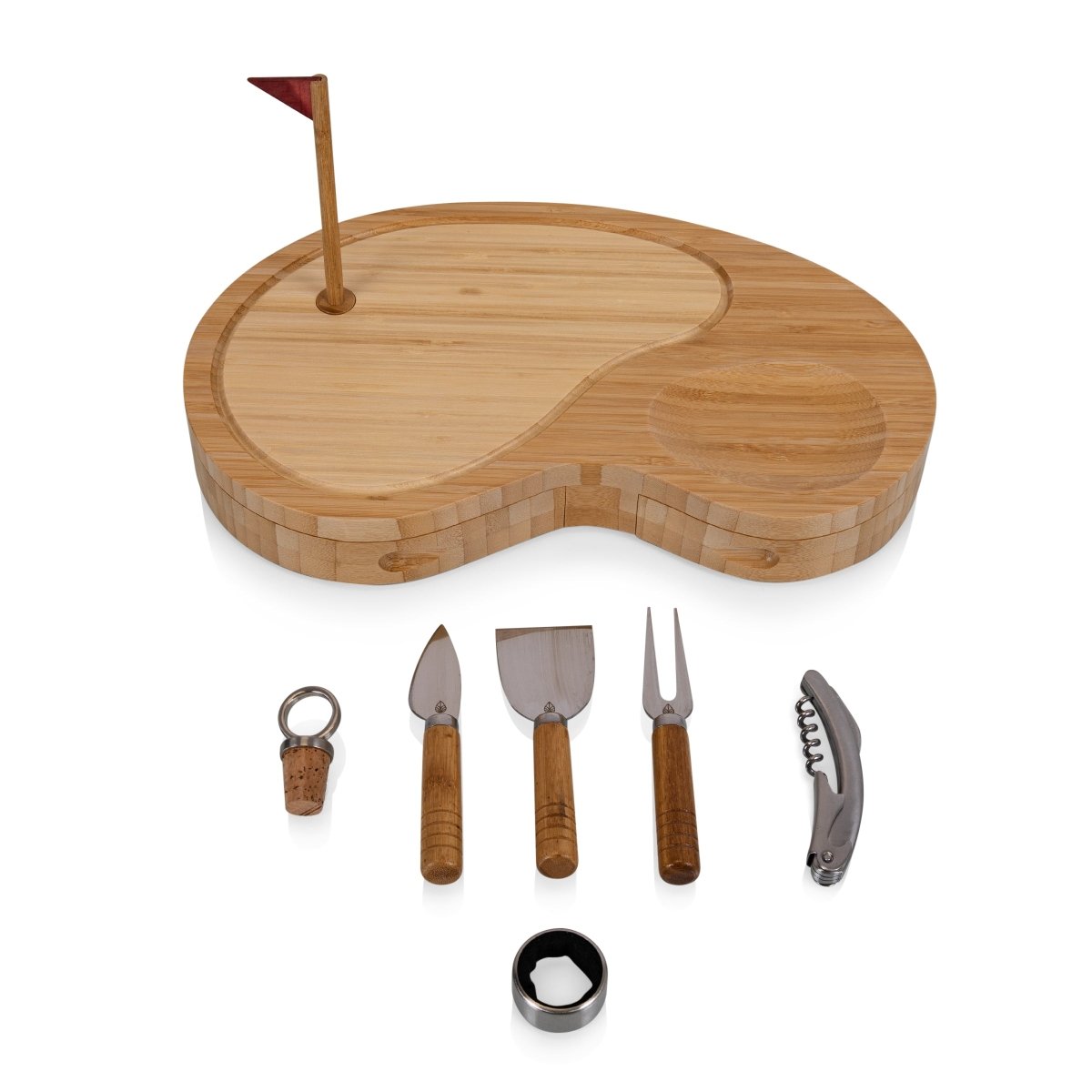 Picnic Time Family of Brands Sand Trap Golf Cheese Cutting Board & Tools Set - lily & onyx