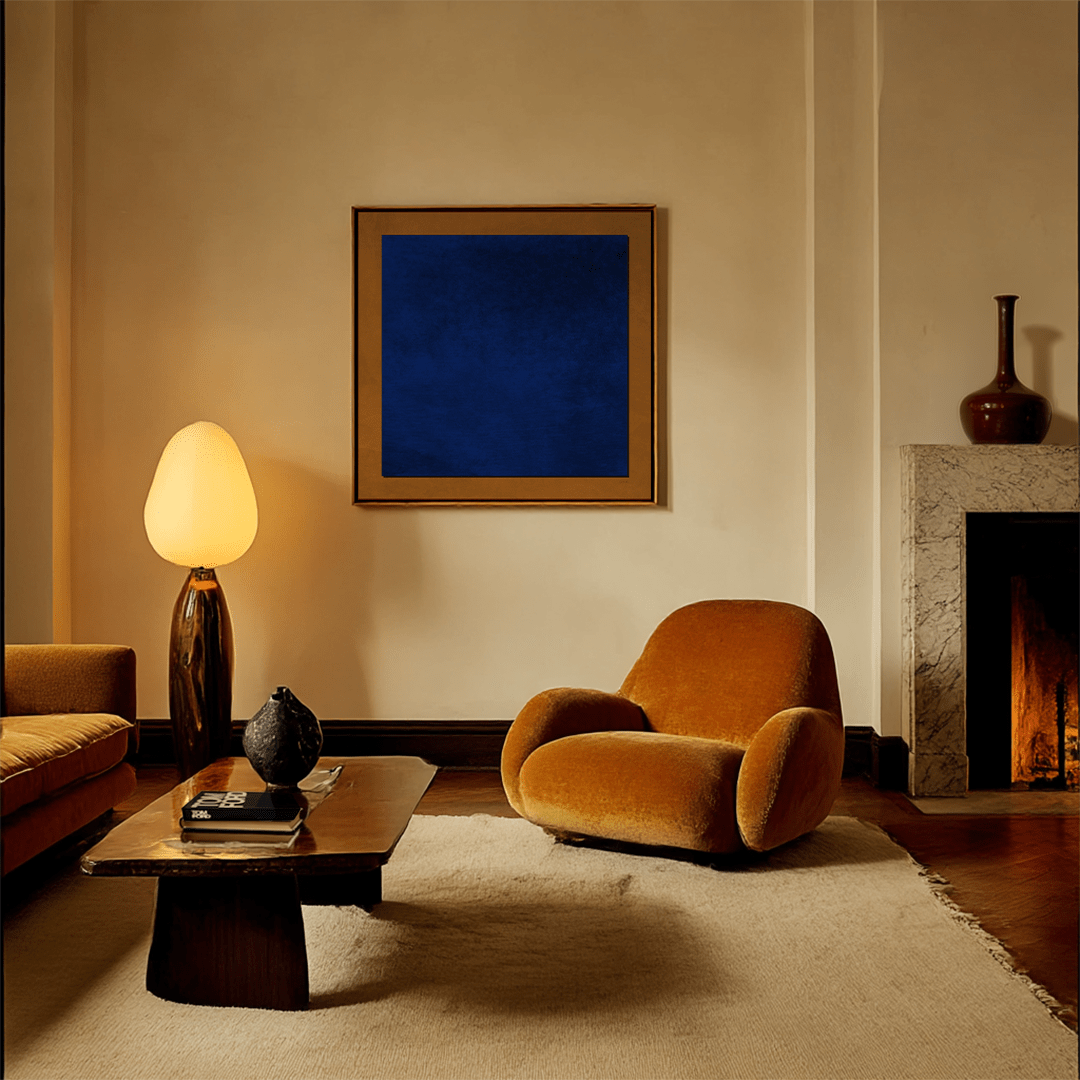 Sandgrain Studio Anchorlight by Seb M. | Square Blue Abstract Wall Art Print
