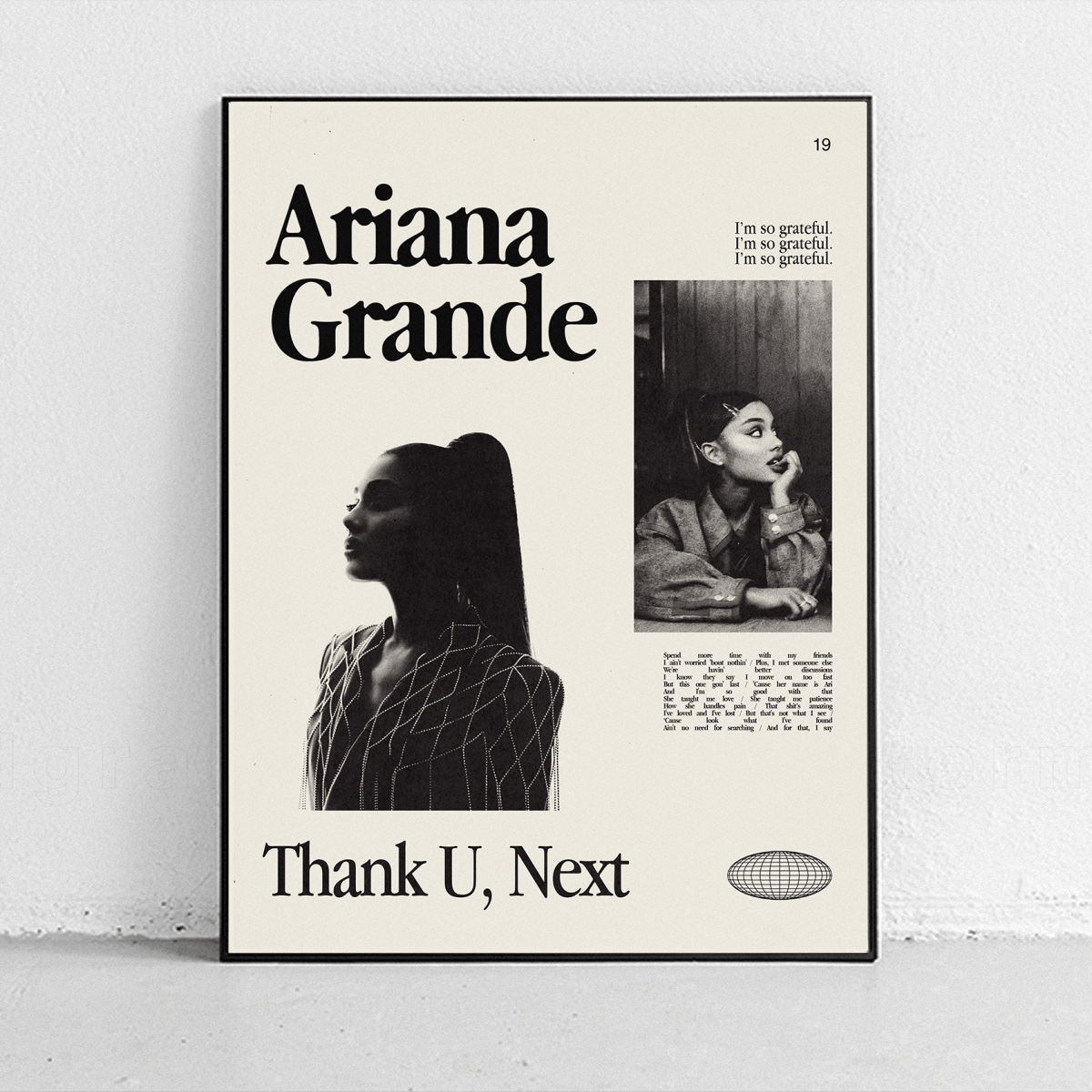 Sandgrain Studio Ariana Grande - Thank U, Next Art Print