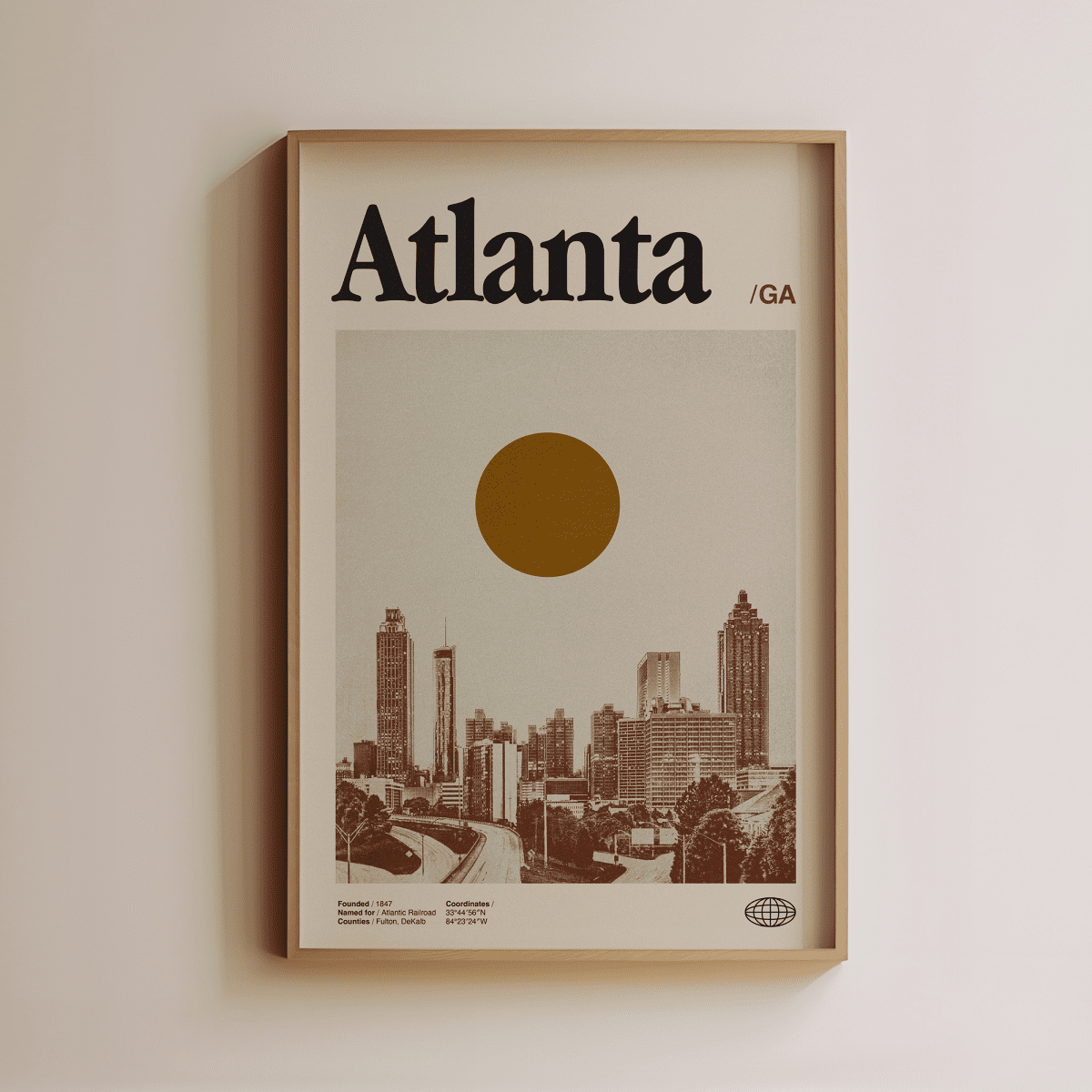 Sandgrain Studio Atlanta Georgia Poster - Vintage Travel Wall Art Print