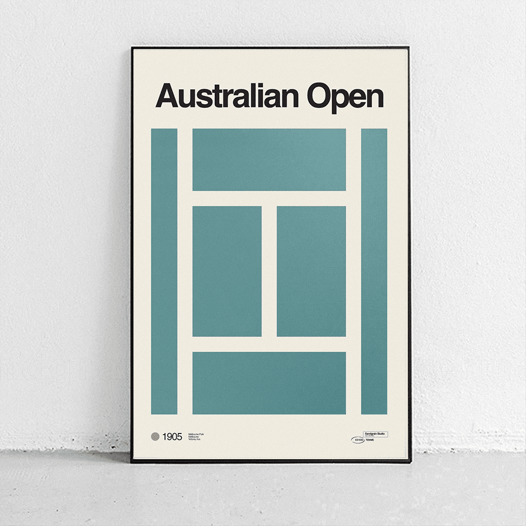 Sandgrain Studio Australian Open Poster - Grand Slam Tennis Wall Art Print