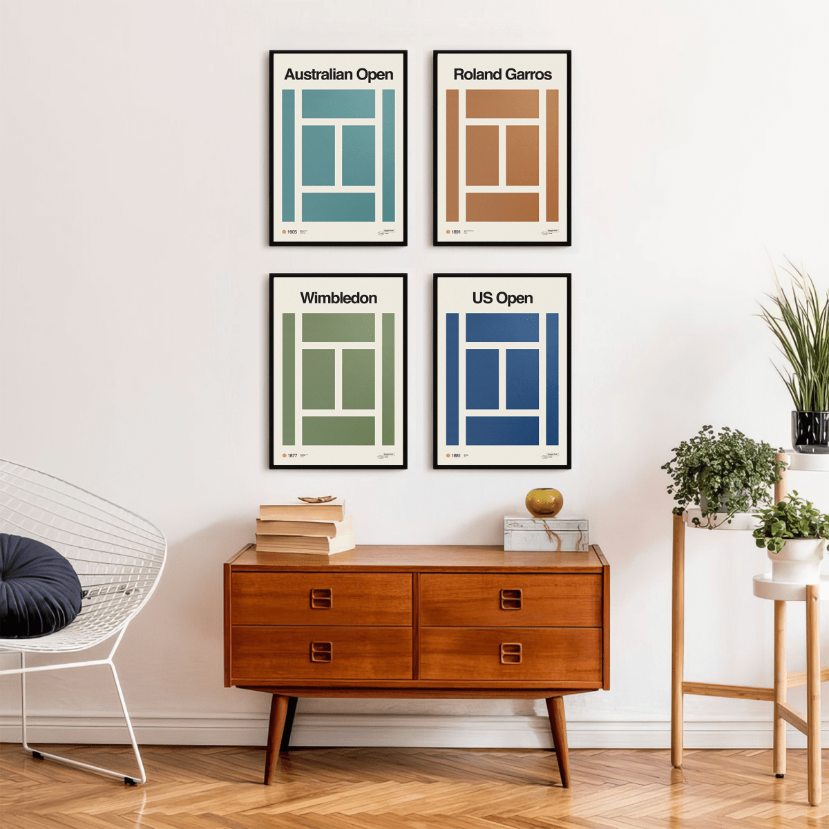 Sandgrain Studio Australian Open Poster - Grand Slam Tennis Wall Art Print